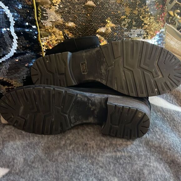 Sz 40/10 tamaris blAck parai leather moto booties:boot - Picture 6 of 7